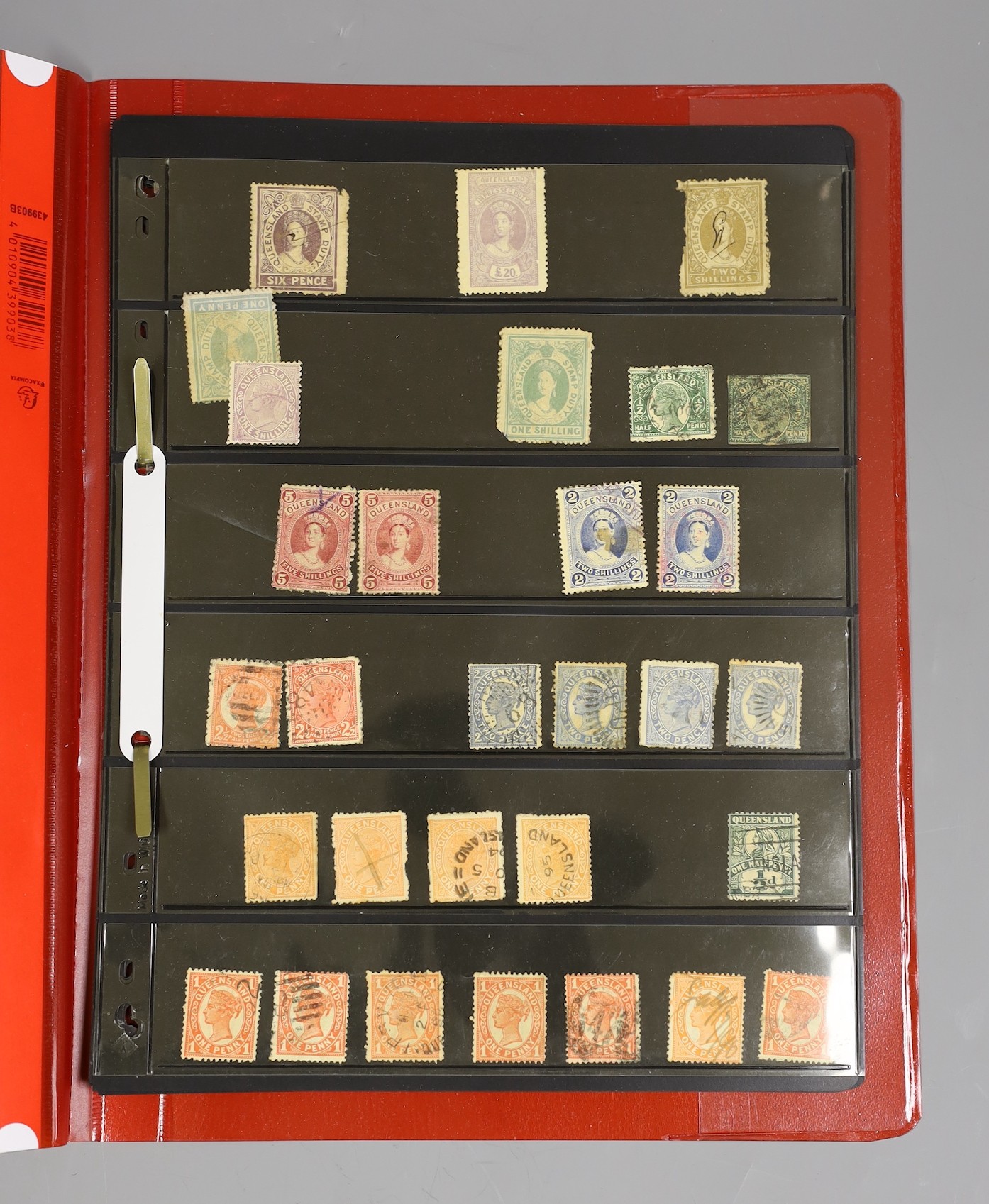 A mid 19th century Australia and New Zealand stamps including £20 Queensland